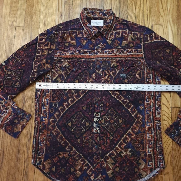 Ralph Lauren Denim Supply Mens Aztec Corduroy Button Down Shirt Size L Pearl Sna - Picture 6 of 7